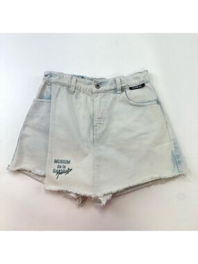 Musium Div light wash high rise denim skort 27